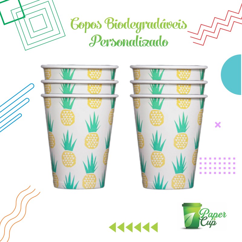 Copo de papel biodegradável personalizado